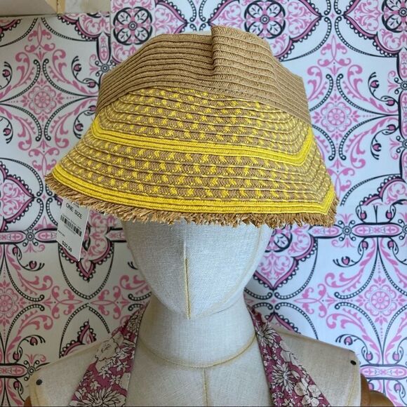 INC Printed Tweed Woman’s Stripe Frayed Edge Visor - Picture 4 of 4